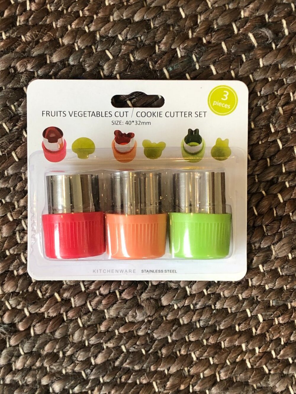3-Piece Stainless Steel Fruit Vegetable Cookie Cutter Set Kitchenware